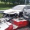 На Стрийщині під час руху з вантажівки випала бетонна плита і спричинила подвійну ДТП