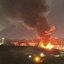 Пожежа після атаки на нафтобазу в Росії