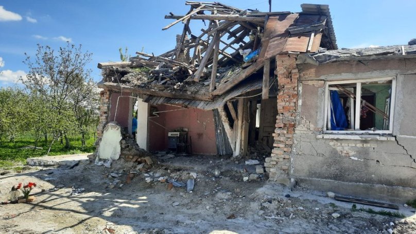 Зруйнований внаслідок ракетної атаки будинок. Фото: «Суспільне»
