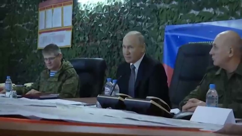 Путін на окупованій Херсонщині. Скриншот з відео