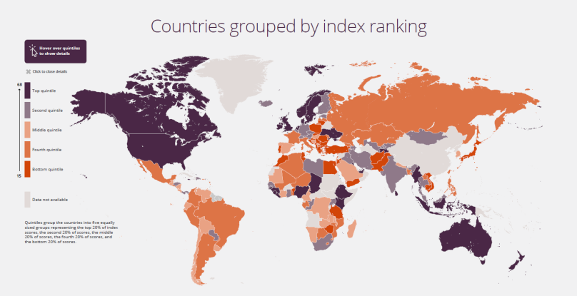 Рейтинг країн за рівнем благодійності. Джерело: CAF