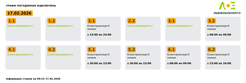На Львівщині 17 лютого діятимуть відключення світла: актуальний графік – 01