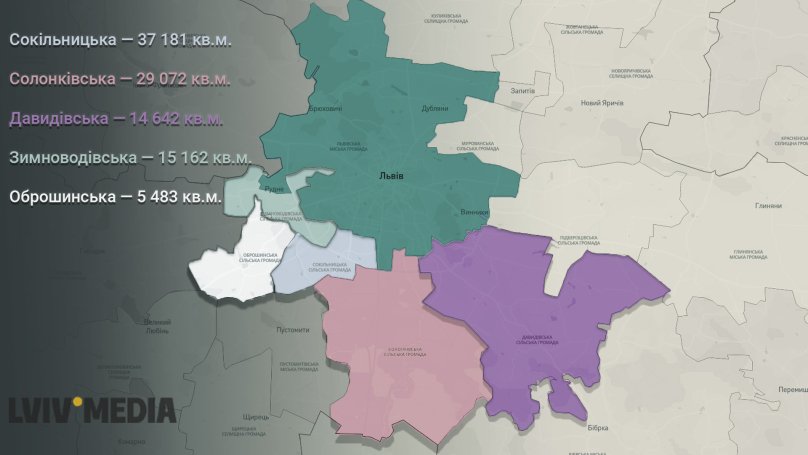 Найактивніше забудовуються сільські громади на південь і захід від Львова