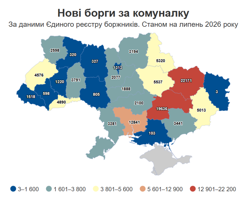 Жителі Львівщини накопичили понад 4,5 тисячі нових боргів за комуналку – 01