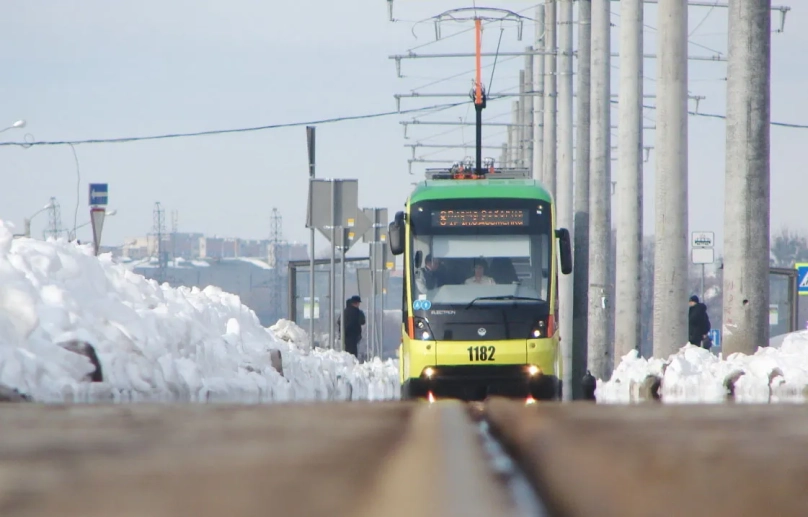 Сихівський трамвай зимою. Фото: «Фотографії старого Львова»
