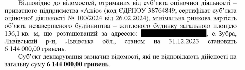 НАЗК оцінило приховані у Зубрі котеджі львівських податківців у понад 12 млн грн – 02