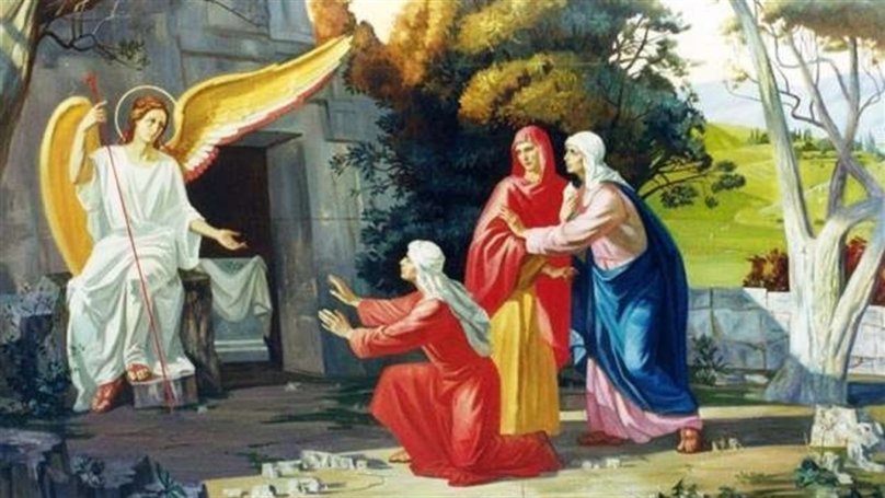Жінки-мироносиці біля Гробу Господнього