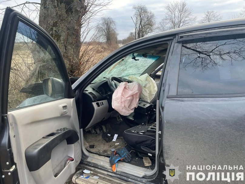 Водій і пасажирка Mitsubishi Outlander травмувалися після того, як їх авто врізалося в дерево – 01