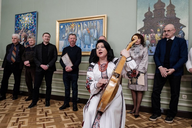 Оксана Савіцька на відкритті виставки