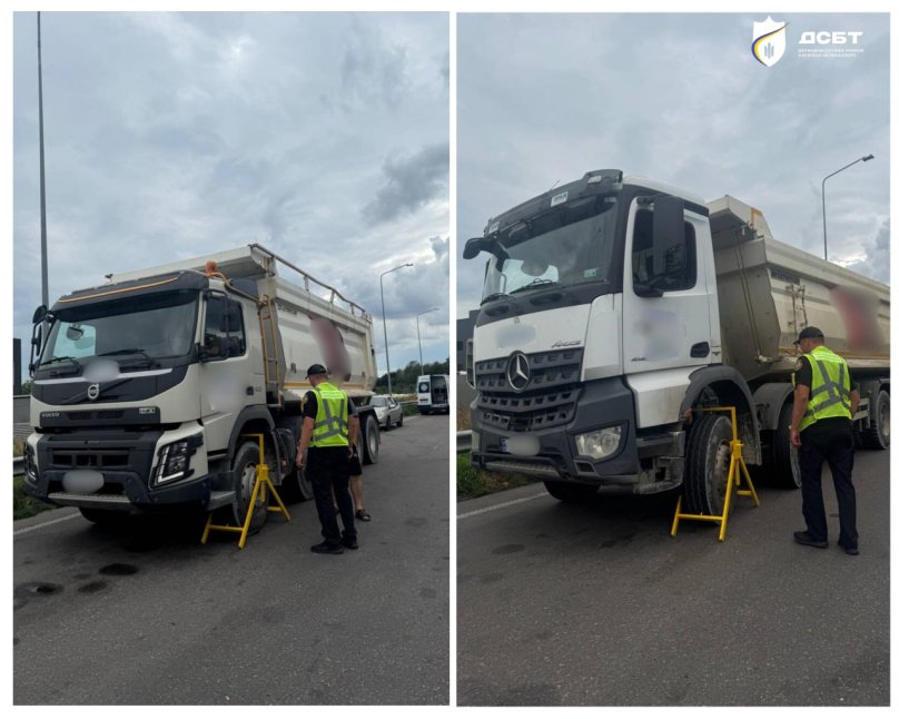 На дорогах Львівщини інспектори заблокували колеса двох вантажівок через перевищення ваги – 01