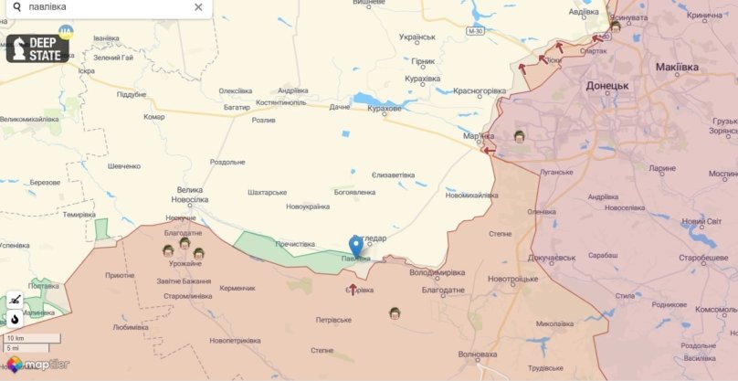 Скриншот з мапи DeepState