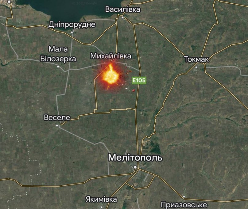 Місце вибуху на карті. Фото: Іван Федоров