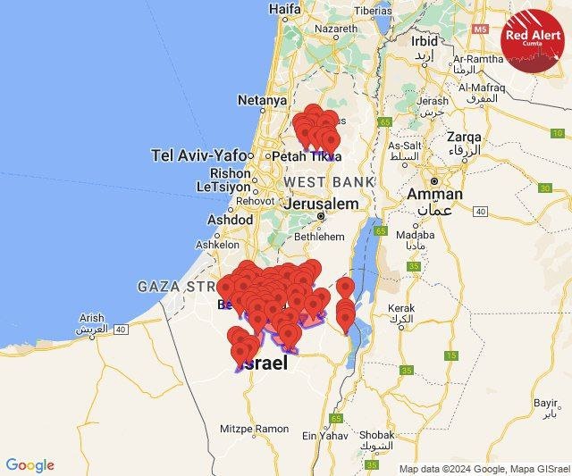 Райони Ізраїлю, які зазнали масованої іранської атаки