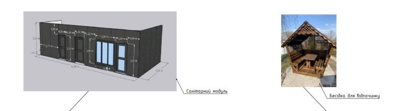 Візуалізація санітарного модуля та альтанок, які планують встановити неподалік пункту пропуску “Краковець”