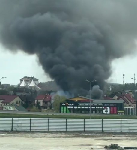 Скриншот з відео про пожежу в Солонці