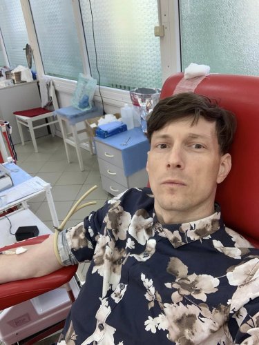Юрій Лаврін став донором. Здав 450 мілілітрів крові для військових