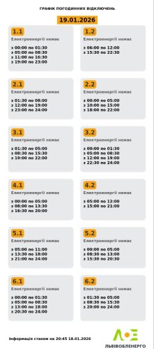 На Львівщині 19 січня діятимуть графіки відключень: скільки не буде світла – 01