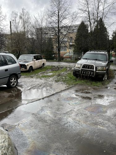 Припарковані на газоні авто. Фото: Ольга Ульванська