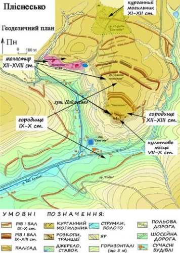 Геодизечний план Плісненська (за М. Филипчуком)